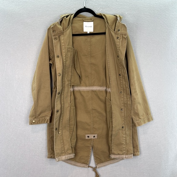 Madewell - women’s Tilden military hooded zip up jacket army green 100% cotton S - Picture 9 of 10